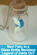 Navi Fairy in a Glass Bottle Pendant Necklace Legend of Zelda Ocarina of Time Custom made One of a Kind OOAK TorresDesigns Torres Designs