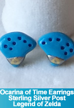 Ocarina of Time Sterling Silver Post Earrings Legend of Zelda Handmade Custom OOAK One of a Kind TorresDesigns Torres Designs