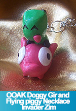 Doggy Gir and Flying Piggy Necklace - Invader Zim
