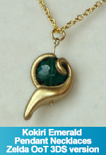 Kokiri Emerald Pendant Necklace 3DS Style Dark Diamond Cut Glass Bead Legend of Zelda Ocarina of Time OOAK One of a Kind Handmade Hand Sculpted Custom made TorresDesigns Torres Designs