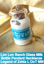Lon Lon Ranch Glass Milk Bottle Pendant Necklace Legend of Zelda Hand Painted Custom OOAK One of a Kind TorresDesigns Torres Designs