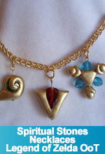 Spiritual Stones Pendants Necklace: Kokiri’s Emerald, Goron’s Ruby, and Zora Sapphire: Legend of Zelda - Ocarina of Time 