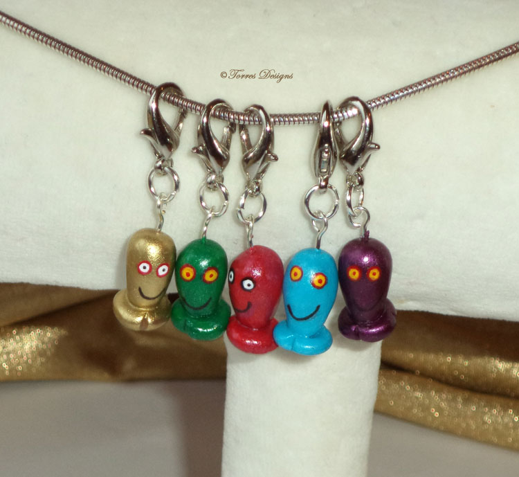 Gold, Green, Red, Blue, and Dark ChuChu Charms Wind Waker – Legend of Zelda