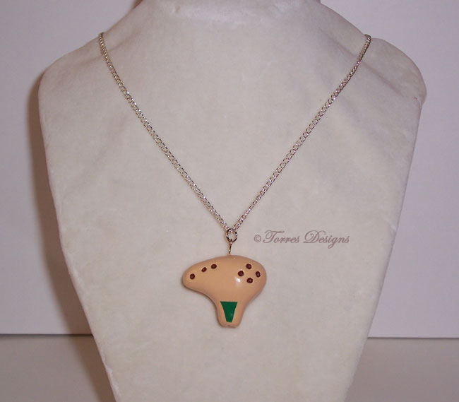 Fairy Ocarina Pendant Necklace Legend of Zelda OOAK One of a Kind Handmade Custom Torres Designs TorresDesigns
