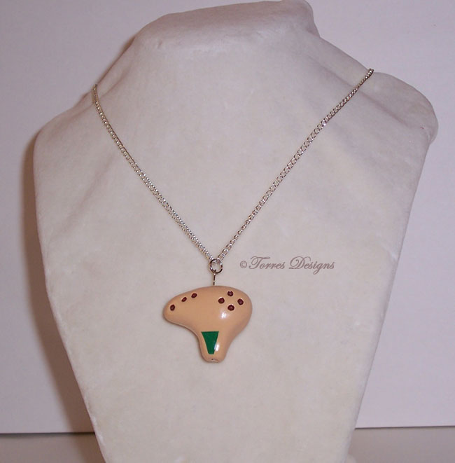 Fairy Ocarina Pendant Necklace Legend of Zelda OOAK One of a Kind Handmade Custom Torres Designs TorresDesigns