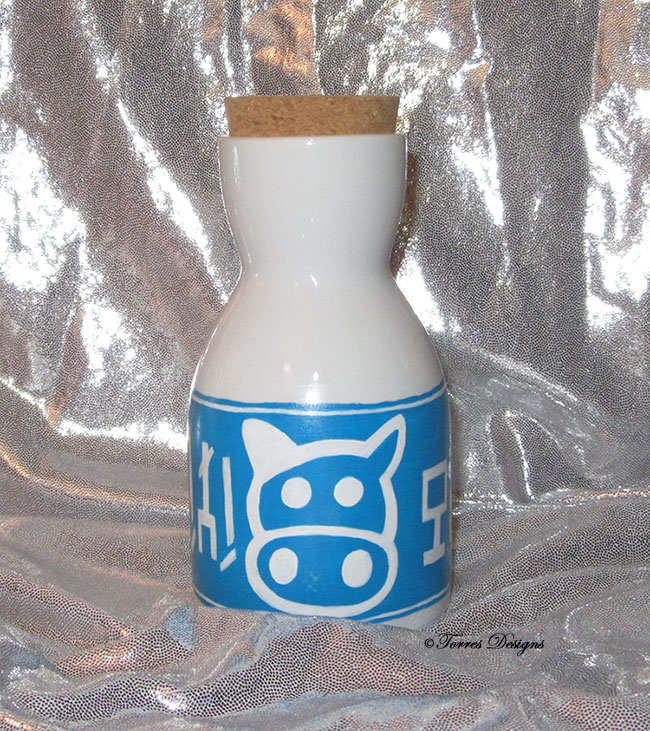 Custom Hand Painted 8 inch Ceramic Bottle Lon Lon Ranch Milk Bottle Legend of Zelda