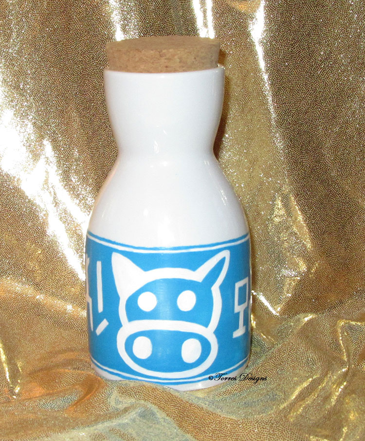 Custom Hand Painted 8 inch Ceramic Bottle Lon Lon Ranch Milk Bottle Legend of Zelda