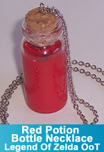 Red Potion Bottle Pendant Necklace - Legend of Zelda OoT 