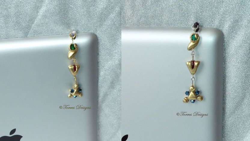 Spiritual Stones Dust Plug Charms Kokiri’s Emerald, Goron’s Ruby, and Zora Sapphire Legend of Zelda – Ocarina of Time