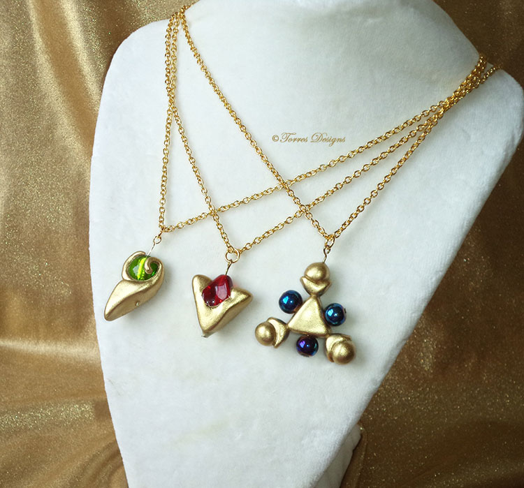 Spiritual Stones Pendants Necklaces Kokiri’s Emerald, Goron’s Ruby, and Zora Sapphire Legend of Zelda – Ocarina of Time
