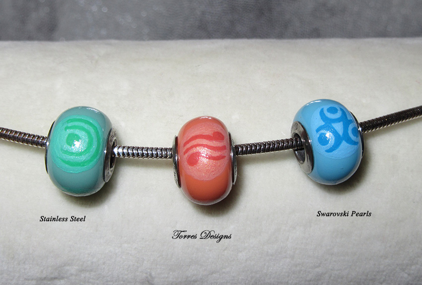 Custom 3mm Stainless Steel Nayru Farore Din Pearl Charms Zelda WW