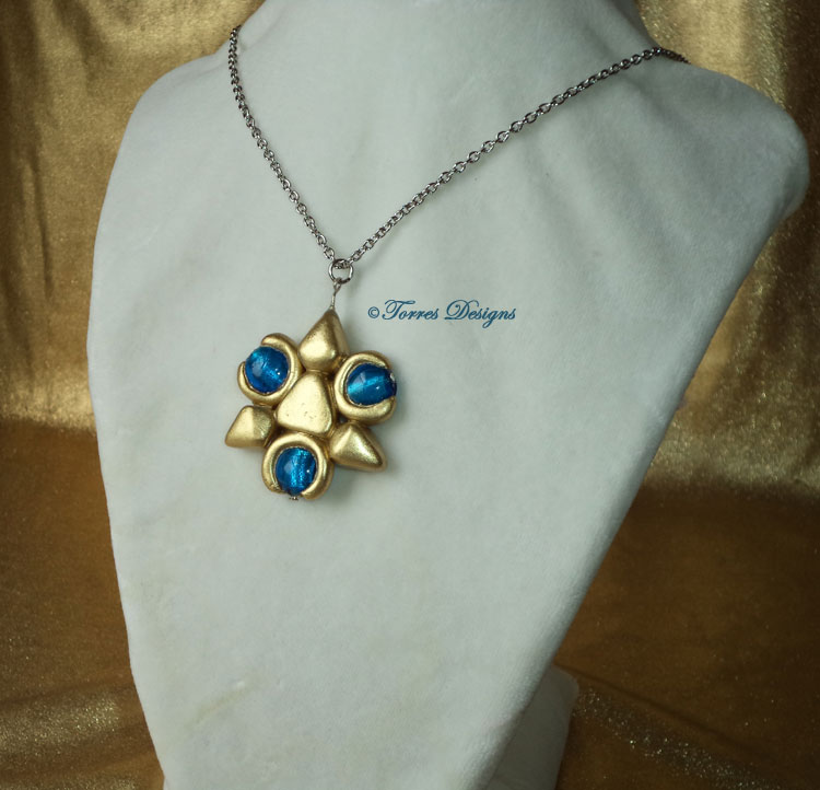Zora Sapphire Pendant Necklace Legend of Zelda Twilight Princess OOAK One of a Kind Handmade Custom TorresDesigns Torres Designs
